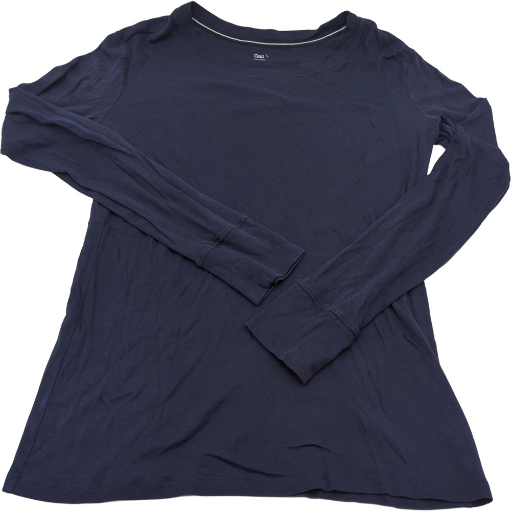 Gap Supersoft Navy Blue Long Sleeve Tee Pima Cotton Modal Scoop Neck Large Tall